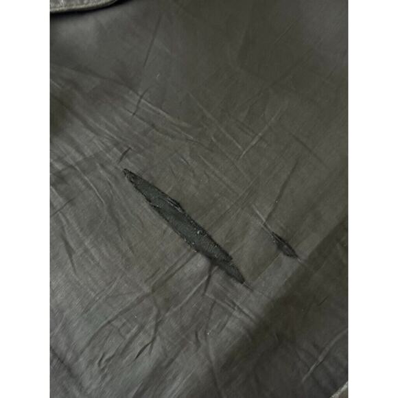 Avenue Y2K Vintage Leather Jacket Black Button Womens 26/28 Longline Collar FLAW - Picture 10 of 13